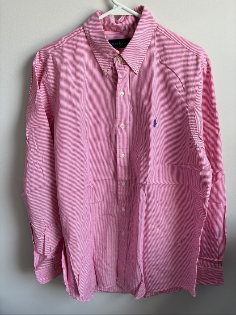 Ralph Lauren Pink & White Micro-Striped Button-Down Shirt
